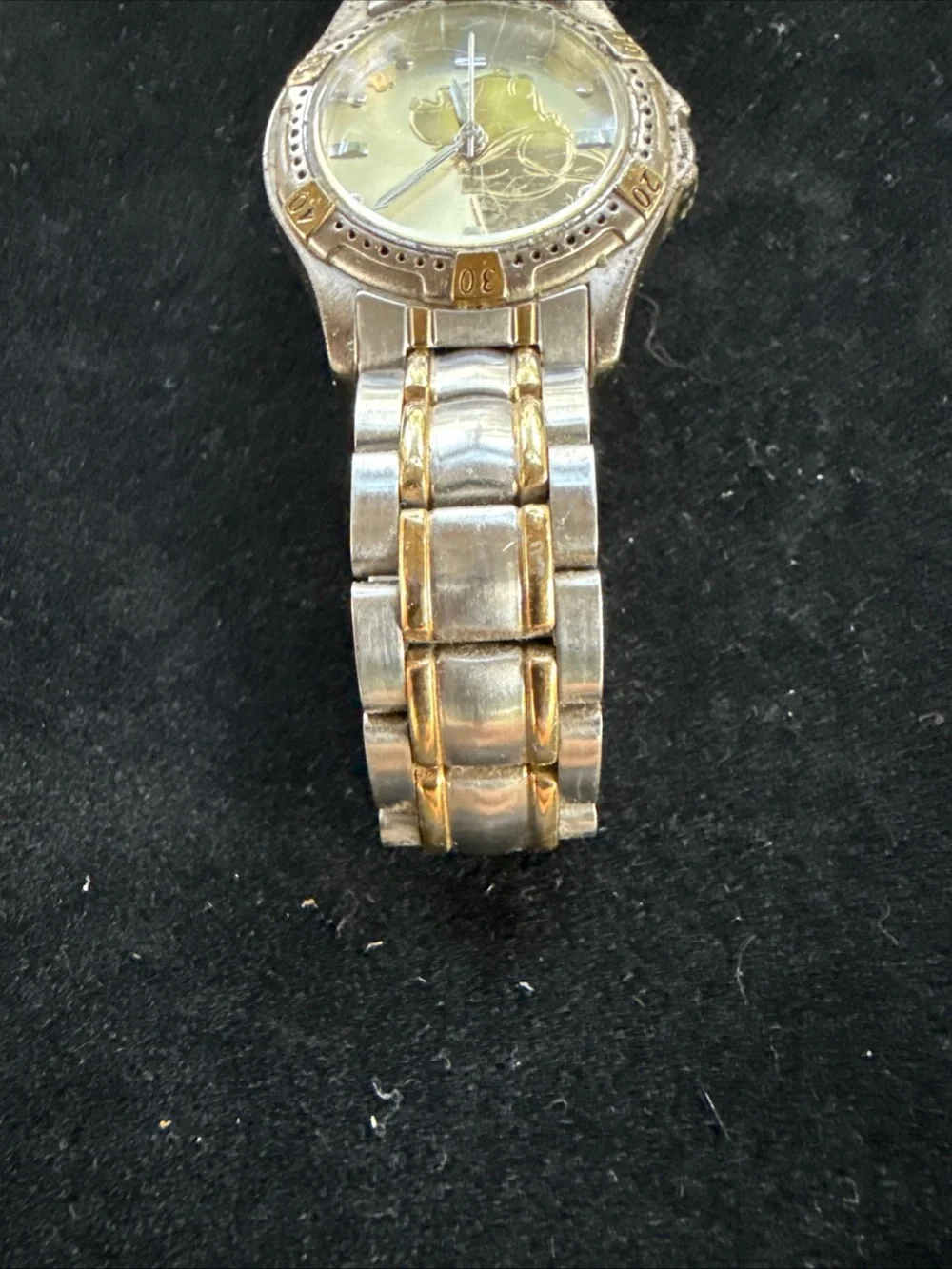 Disney Two-Tone Gold and Silver Winnie the Pooh Dial Women's Watch NEEDS BATTERY